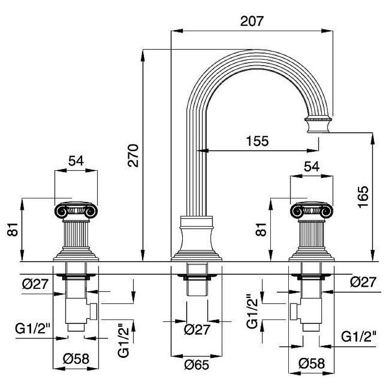 Смеситель для раковины Cezares Olimp OLIMP-BLS2-A-03/24-Sw