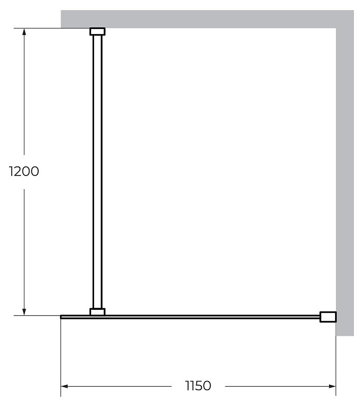 Душевая перегородка Cezares Liberta 115 LIBERTA-L-1-115-120-C-Cr