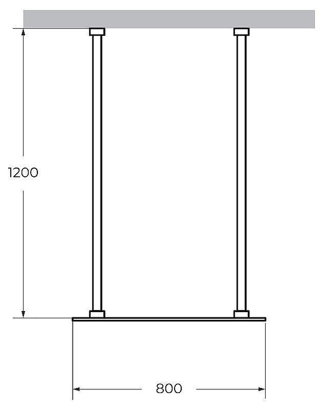 Душевая перегородка Cezares Liberta 80 LIBERTA-L-2-80-120-BR-NERO
