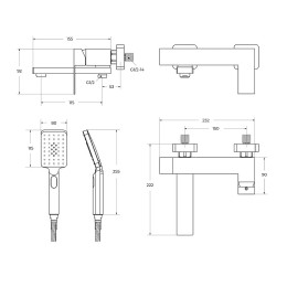 Смеситель для ванны Cezares Slider SLIDER-VD-01