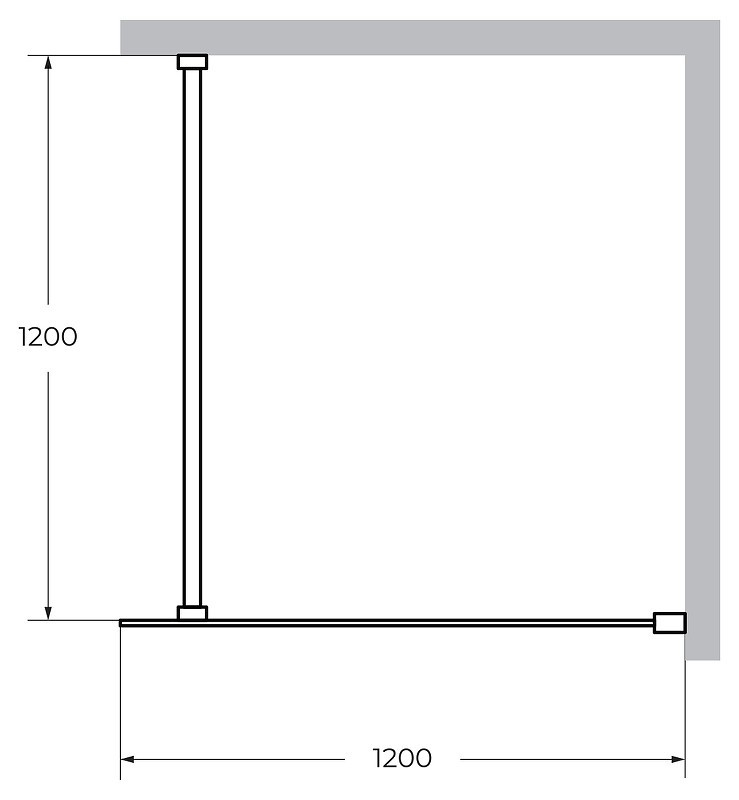 Душевая перегородка Cezares Liberta 120 LIBERTA-L-1-120-120-GR-Cr