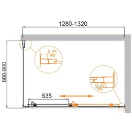 Душевой уголок Cezares Molveno 130x90 MOLVENO-AH-11-130/90-P-Cr