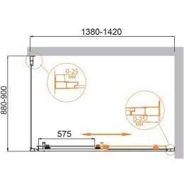 Душевой уголок Cezares Molveno 140x90 MOLVENO-AH-11-140/90-C-Cr-IV