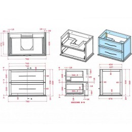 Тумба под раковину Cezares Tiffany 75 54949 подвесная