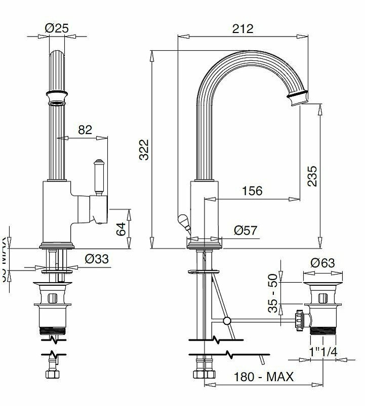 Смеситель для раковины Cezares Olimp LSM2-L OLIMP-LSM2-02-L