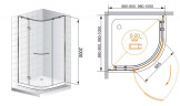 Душевой уголок Cezares Bergamo R-1 Arco 90x90 BERGAMO-W-R-1-90-ARCO-C-Cr-R-IV