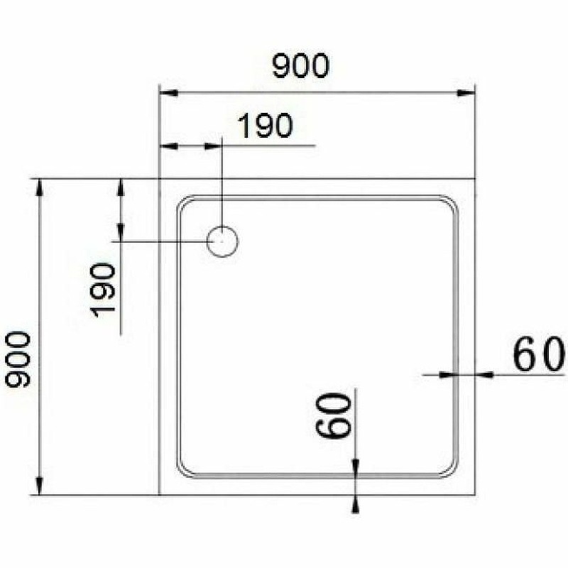 Акриловый поддон для душа Cezares Tray A 90x90 TRAY-A-A-90-15-W0