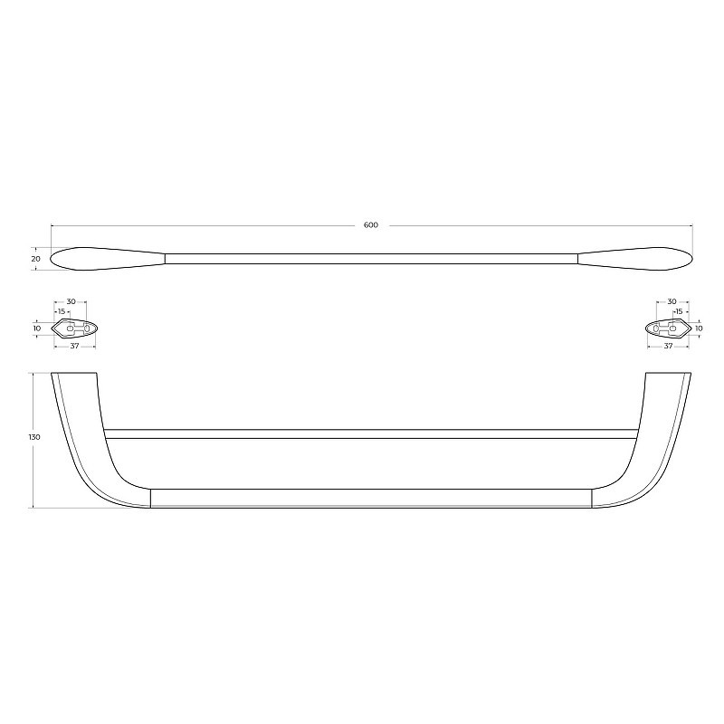 Полотенцедержатель Cezares Liner LINER-THD-60-01 двойной