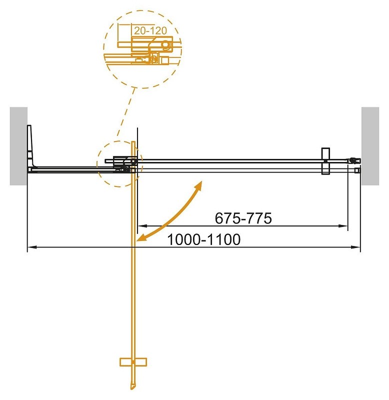 Душевая дверь Cezares Slider 110 SLIDER-B-1-100/110-GRIGIO-GM