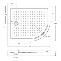 Акриловый поддон для душа Cezares Tray A 120x100 L TRAY-A-RH-120/100-550-15-W-L