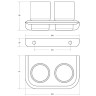 Стакан для зубных щеток Cezares Liner LINER-TUMDS-GM двойной