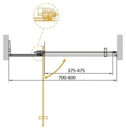Душевая дверь Cezares Slider 80 SLIDER-B-1-70/80-C-BORO