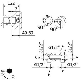 Смеситель для душа Cezares Leaf LEAF-VDIM3-L-01