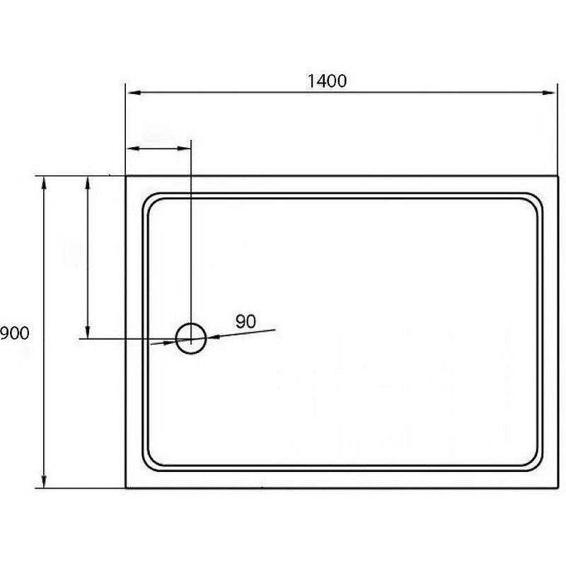 Акриловый поддон для душа Cezares Tray A 140x90 TRAY-A-AH-140/90-15-W