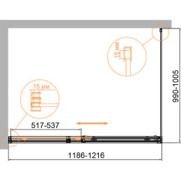 Душевой уголок Cezares Duet Soft-М 120x100 DUET SOFT-M-AH-1-120/100-C-Cr