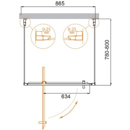 Душевой уголок Cezares Molveno 90x80 MOLVENO-BA2-90/80-C-Cr-IV