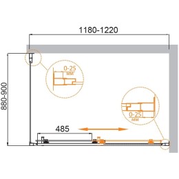 Душевой уголок Cezares Molveno 120x90 MOLVENO-AH-11-120/90-P-Cr