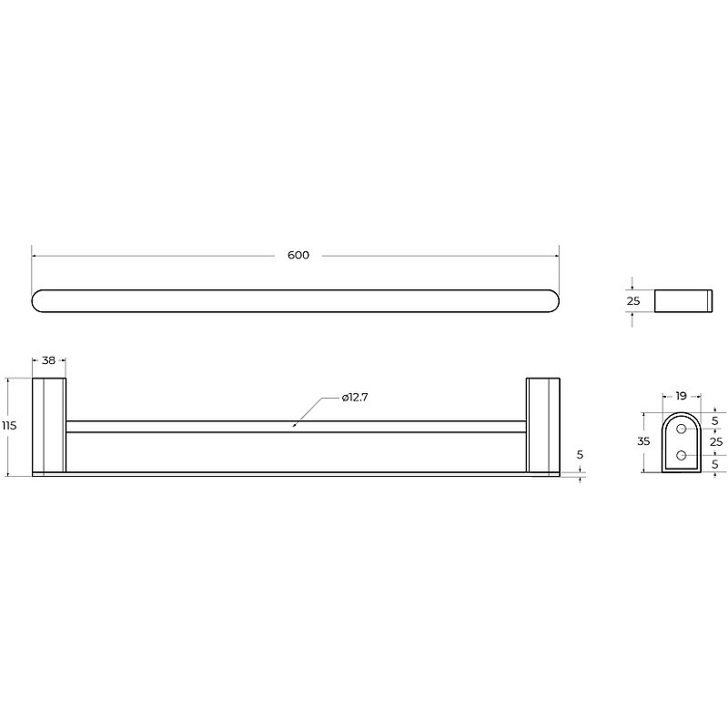 Полотенцедержатель Cezares Stylus STYLUS-THD-60-01 двойной