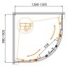 Душевой уголок Cezares Molveno 130x100 MOLVENO-RH-2-130/100-C-Cr-IV