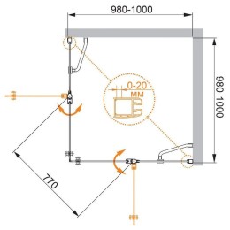 Душевой уголок Cezares Elena 100x100 ELENA-W-A-22-100-C-Cr