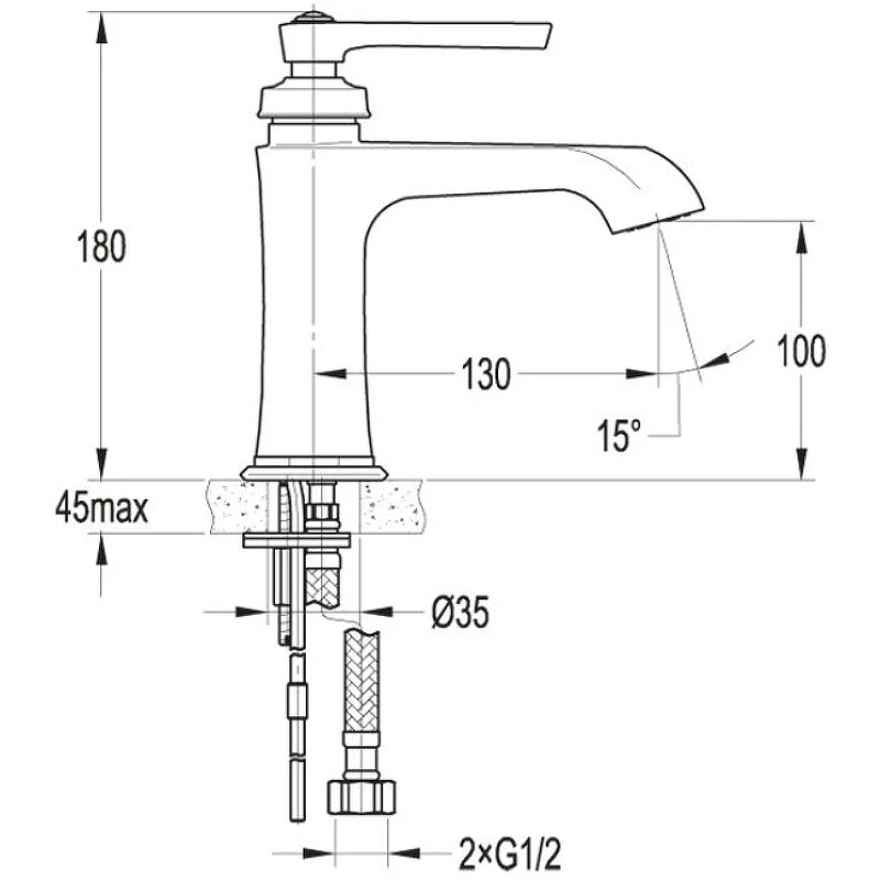 Смеситель для раковины Cezares LIBERTY-F-LS-01-W0