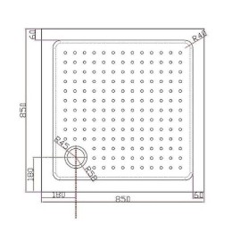 Акриловый поддон для душа Cezares Tray A 85x85 TRAY-A-A-85-15-W