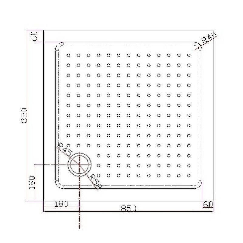 Акриловый поддон для душа Cezares Tray A 85x85 TRAY-A-A-85-15-W