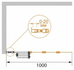 Шторка на ванну Cezares Pratico 100 PRATICO-V-4-100/140-C-Cr