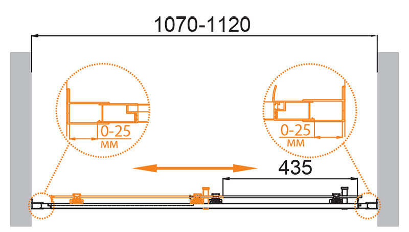 Душевая дверь Cezares Molveno 110 MOLVENO-BF-1-110-P-Cr