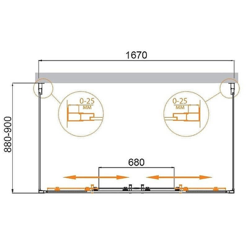 Душевой уголок Cezares Molveno 170x90 MOLVENO-AH-22-170/90-C-Cr-IV