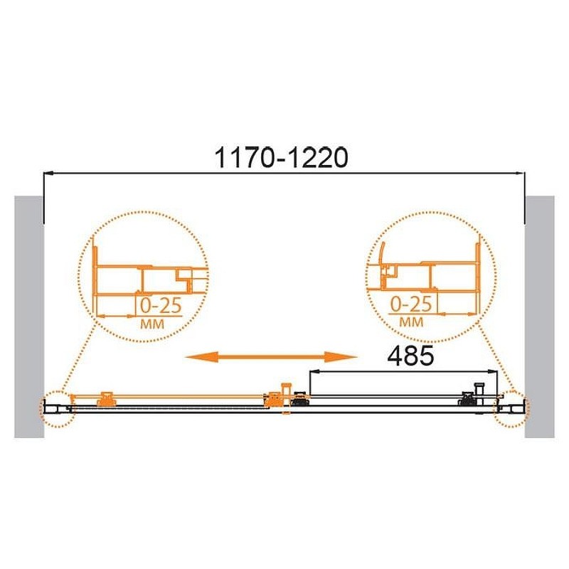 Душевая дверь Cezares Molveno 120 MOLVENO-BF-1-120-P-BORO
