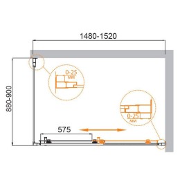 Душевой уголок Cezares Molveno 150x90 MOLVENO-AH-11-150/90-P-Cr