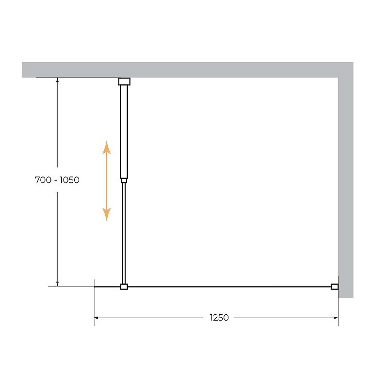 Душевая перегородка Cezares Liberta 125 LIBERTA-L-1-125-C-Cr