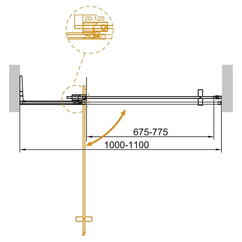 Душевая дверь Cezares Slider 110 SLIDER-B-1-100/110-C-BORO