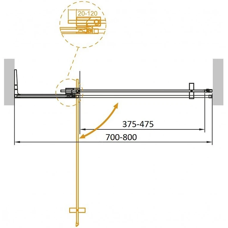 Душевая дверь Cezares Slider 80 SLIDER-B-1-70/80-C-NERO