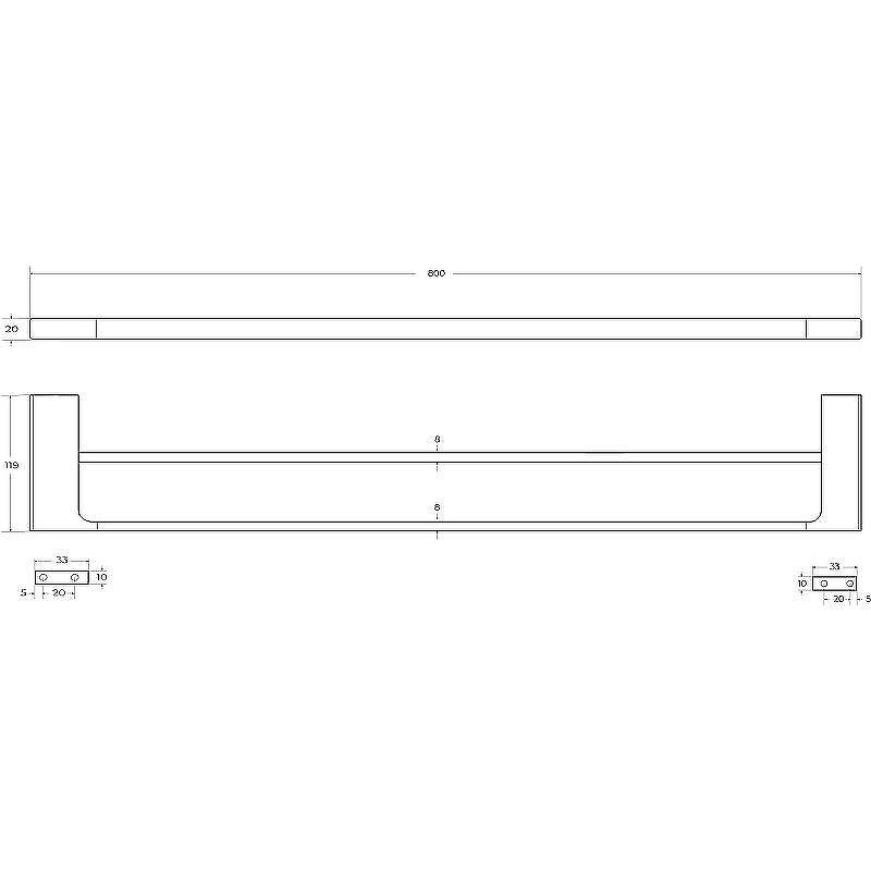 Полотенцедержатель Cezares Slider SLIDER-THD-80-NOP двойной