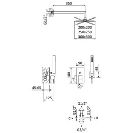 Душевая система Cezares Porta PORTA-DSIPQ-30-SR