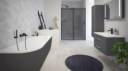Акриловая ванна Cezares Slim 179x79 R SLIM CORNER-180-80-60-R-NERO-SET