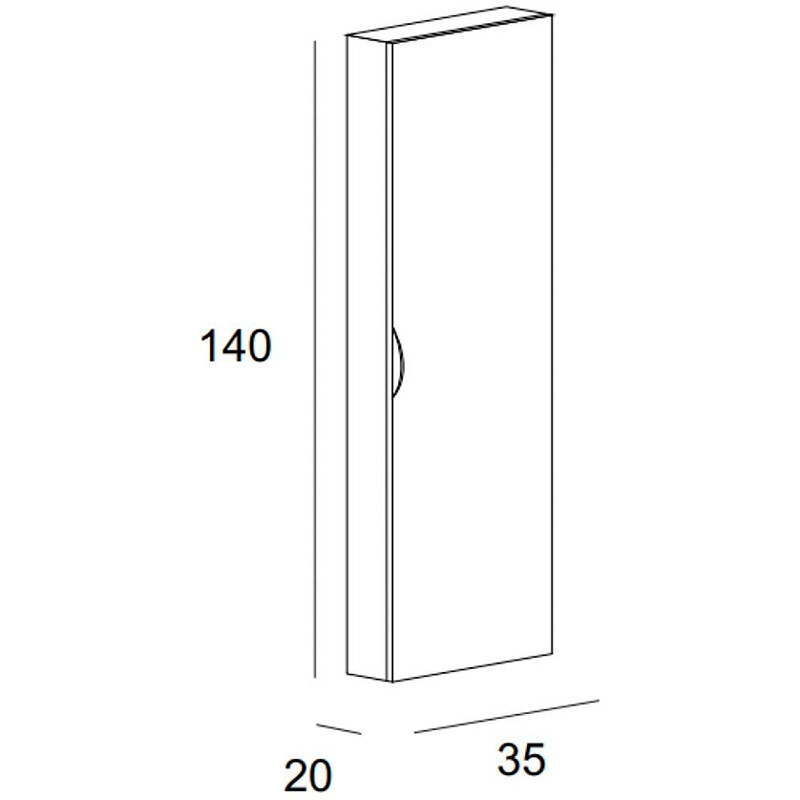 Шкаф пенал Cezares Stylus 35 55222 подвесной