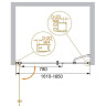 Душевая дверь Cezares Elena 160 ELENA-W-B-11-80+90-C-Cr