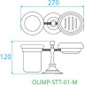 Стакан для зубных щеток с мыльницей Cezares Olimp OLIMP-STT-01-M