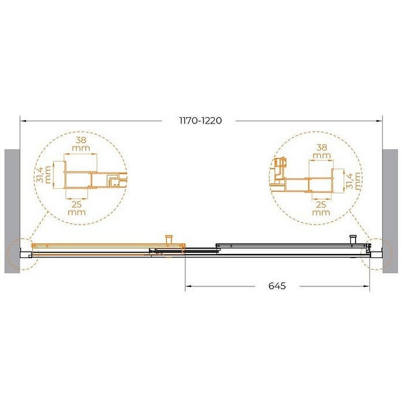 Душевая дверь Cezares Molveno 120 MOLVENO-BF-3-120-C-BORO-IV