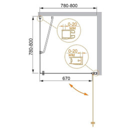 Душевой уголок Cezares Elena 80x80 ELENA-W-A-1-80-C-Cr