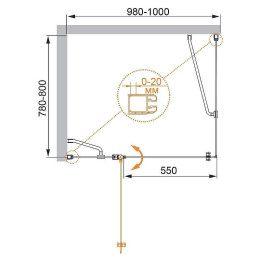 Душевой уголок Cezares Elena 100x80 ELENA-W-AH-1-100/80-C-Cr