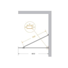 Душевая перегородка Cezares Liberta 80 LIBERTA-L-1-TB-80-BR-NERO