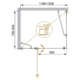 Душевой уголок Cezares Elena 120x80 ELENA-W-AH-1-120/80-C-Cr