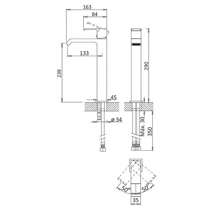 Смеситель для раковины Cezares Porta PORTA-LC-SR