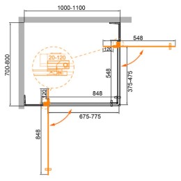 Душевой уголок Cezares Slider 110x80 SLIDER-AH-2-70/80-100/110-GRIGIO-Cr