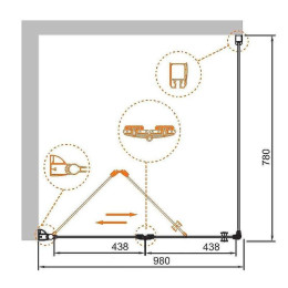 Душевой уголок Cezares Elena 100x80 ELENA-W-ASH-1-100/80-C-Cr