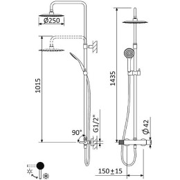 Душевая система Cezares Leaf LEAF-CDA-25-L-NOP